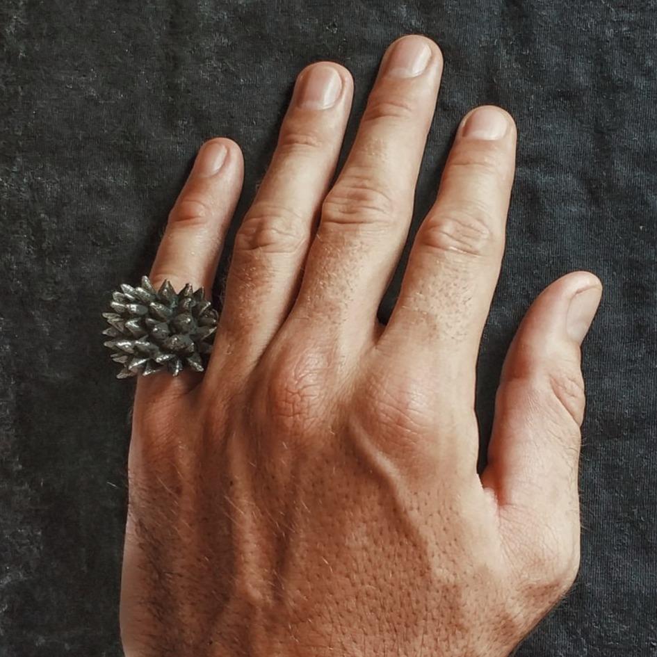 Men's Spike Ring Silver