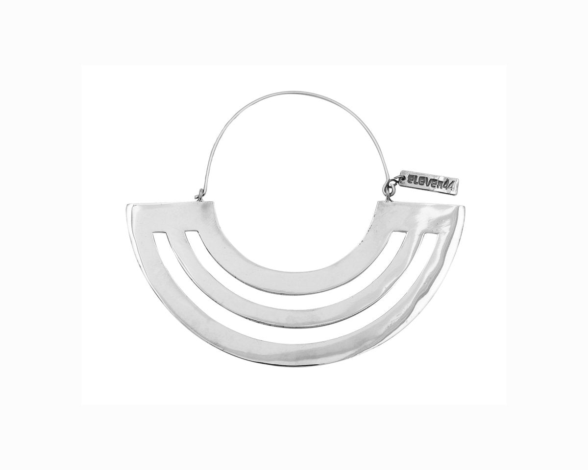 Parallel Lines Hoops Silver - eleven44