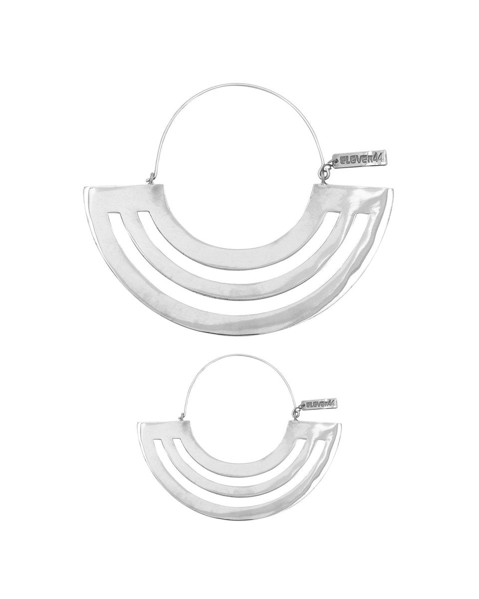 Parallel Lines Hoops Silver - eleven44