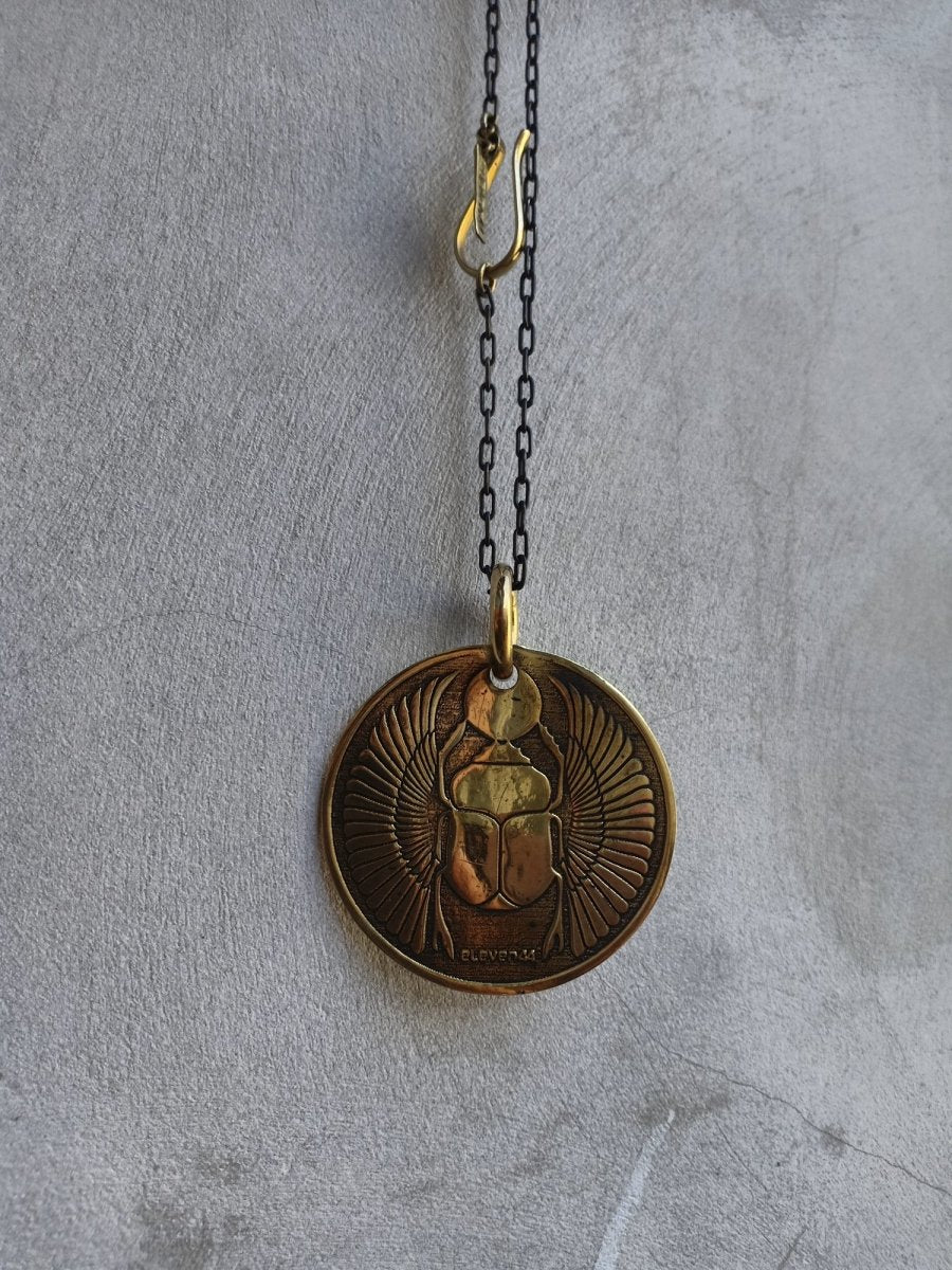 Scarab Pendant Brass - eleven44