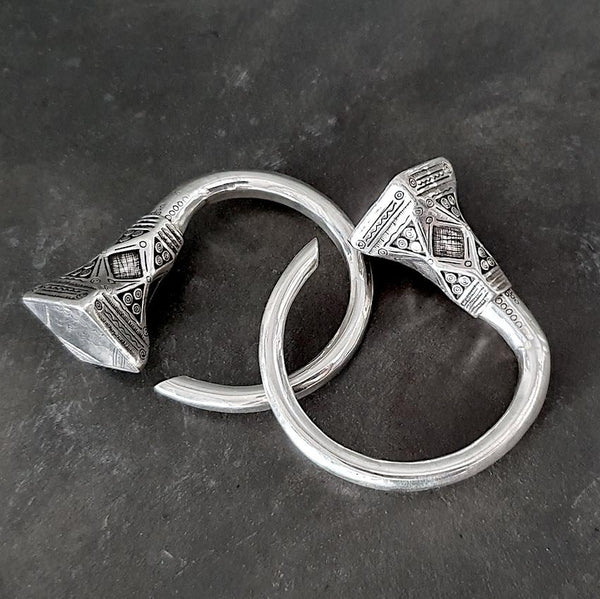 Tuareg Gauged Hoop Earrings Silver - eleven44